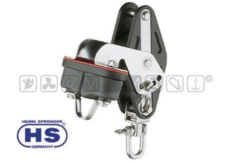 HS BALL BEARING SINGLE SWIVEL BLOCK WITH BECKET AND CAM CLEAT