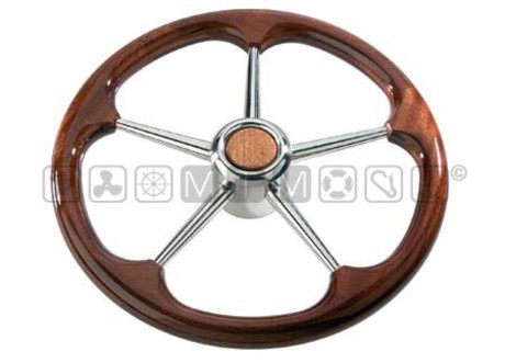 MAHOGANY-S/STEEL HELMSMANN S WHEEL