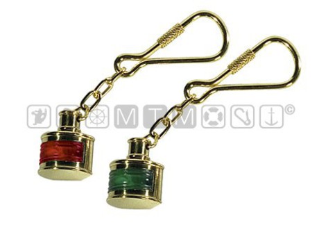 BRASS NAVIGATION LIGHTS KEYRING